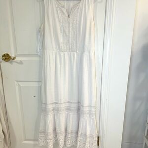 Talbots White Sleeveless Dress